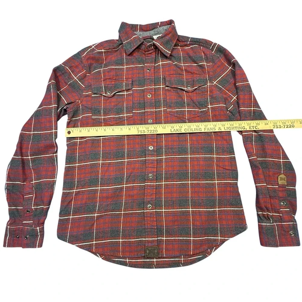 Dakota Grizzly Riley Flannel Shirt In Crimson Size Medium - Picture 4 of 13